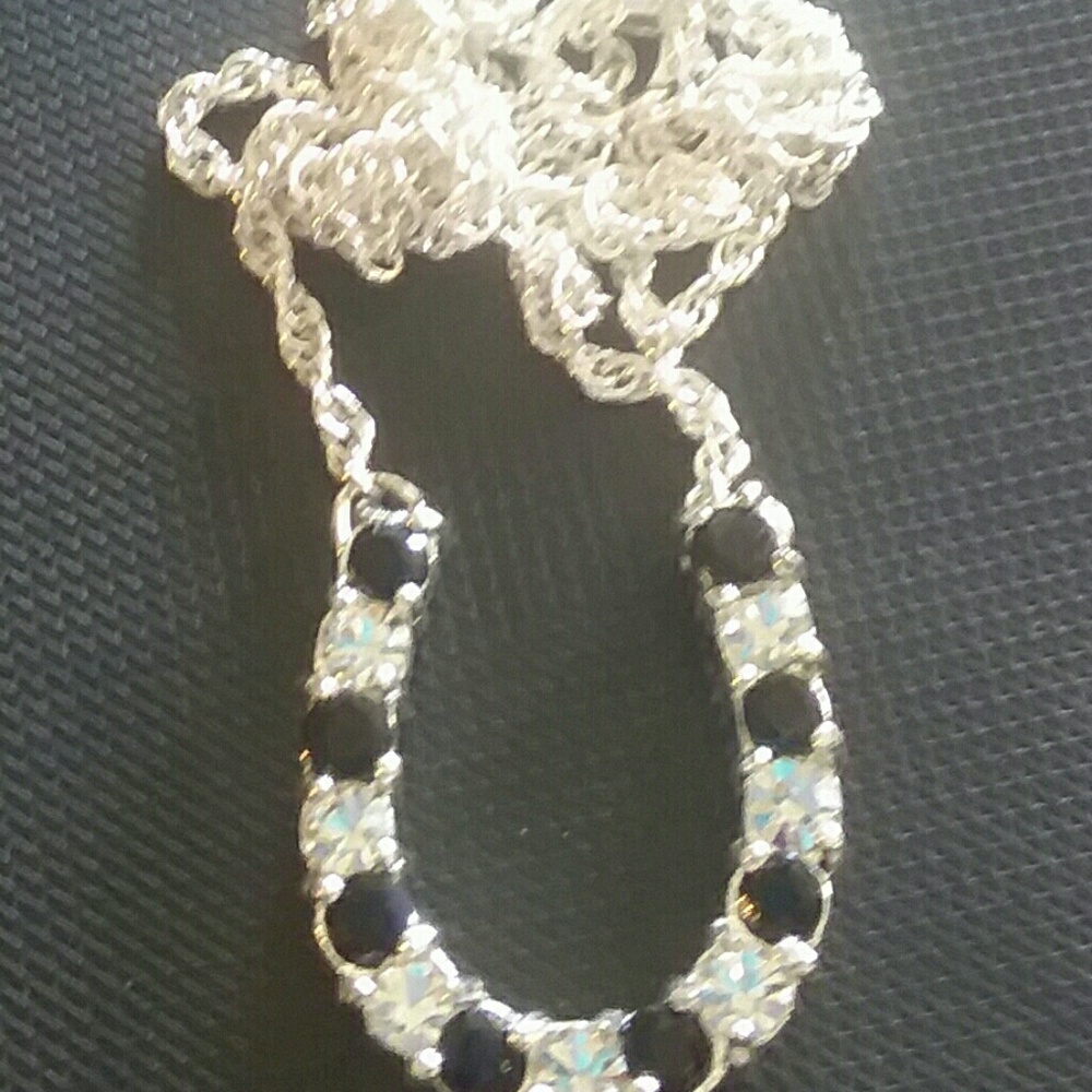 Cubic Zirconia Horseshoe Necklace